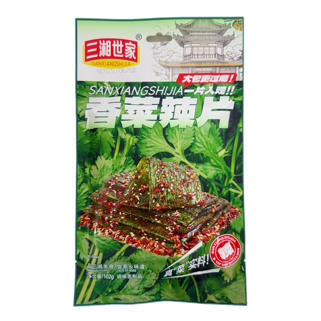 H351101三湘102g香菜辣片（辣条）